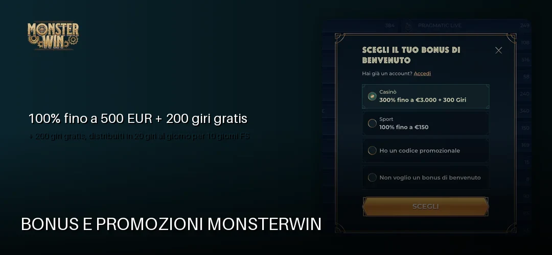 MonsterWin promotional banner